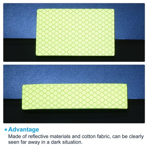 PATIKIL Reflective Patch 1"x4" 2"x3", 5 Pcs Hook & Loop Fastener Safety Appliques for Night Sportsperson Worker Hiker, Light Yellow