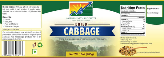 Mother Earth Products Dried Cabbage,10 oz