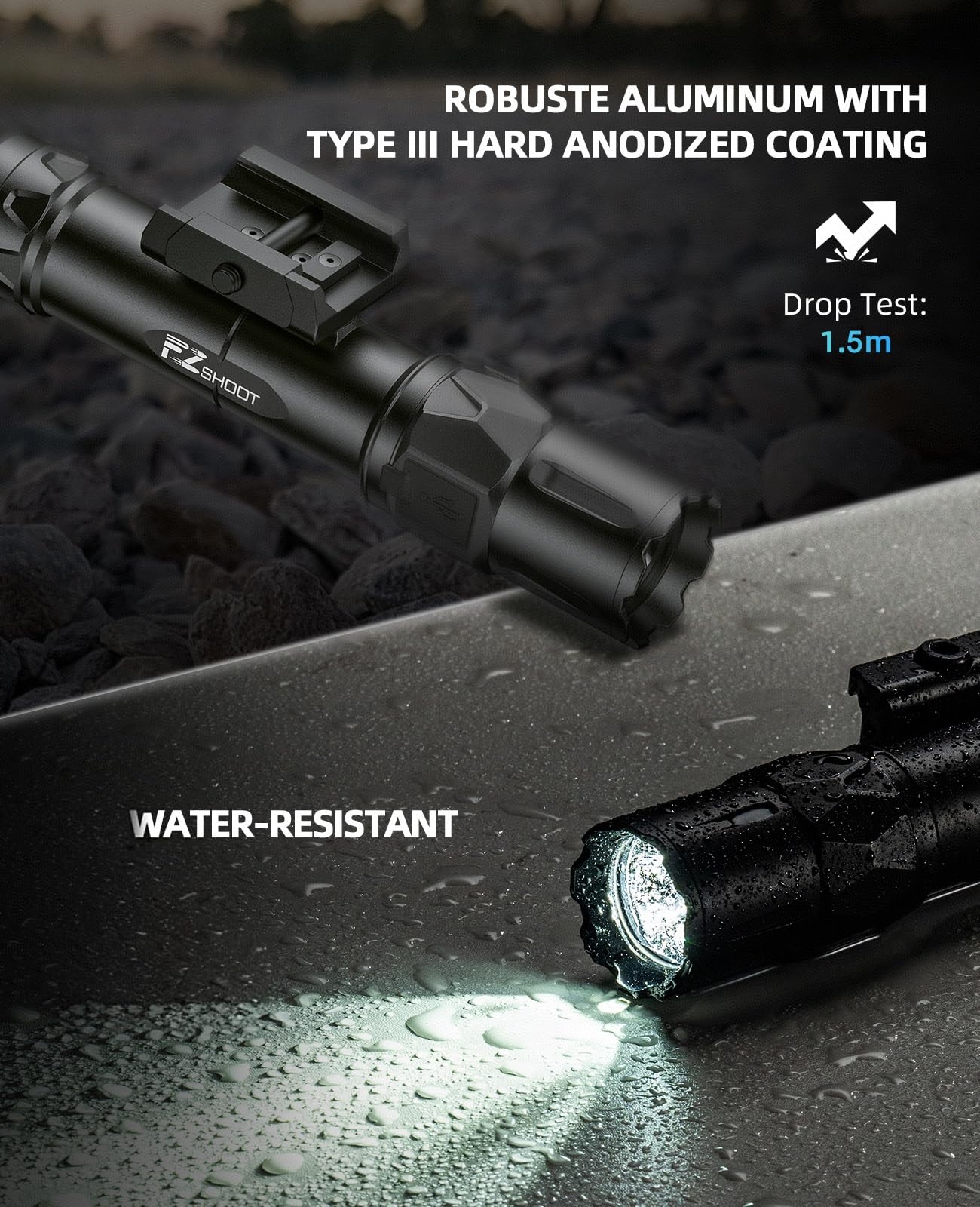 EZshoot 2500 Lumens Tactical Laser Light Combo for Rifle Compatible with Picatinny with Magnetic Remote Switch, Ar Light Laser Combo with Strobe Mode, Tactical Flashlight for Home Defense, Hunting