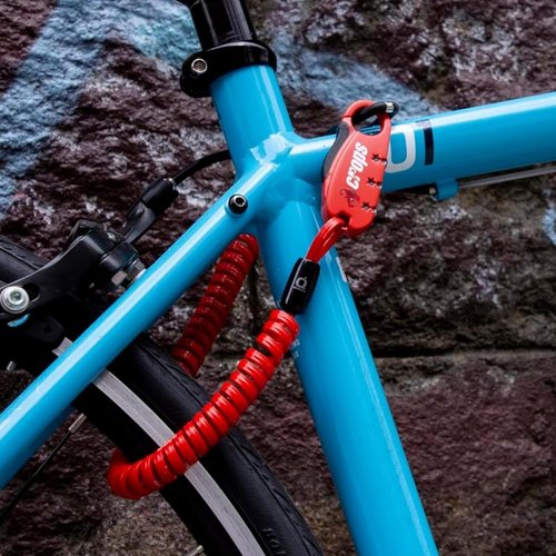 Bike Lock Cable, Q-BIRO 6ft Red, Anti-Theft 3-Digit Resettable Shape Memory Combination Cable Lock with BIROTATION Technology