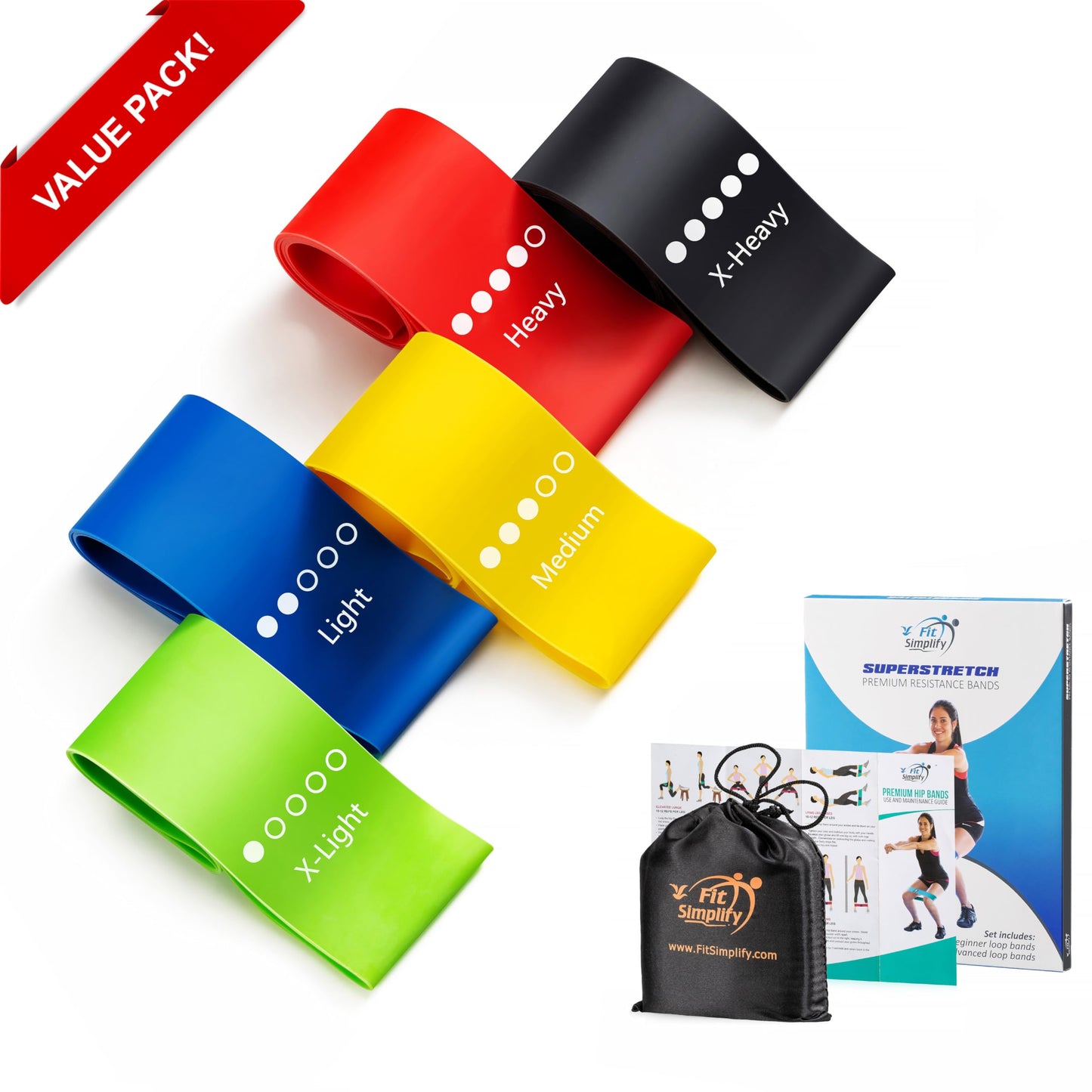 Fit Simplify Resistance Loop Exercise Bands and Jump Rope