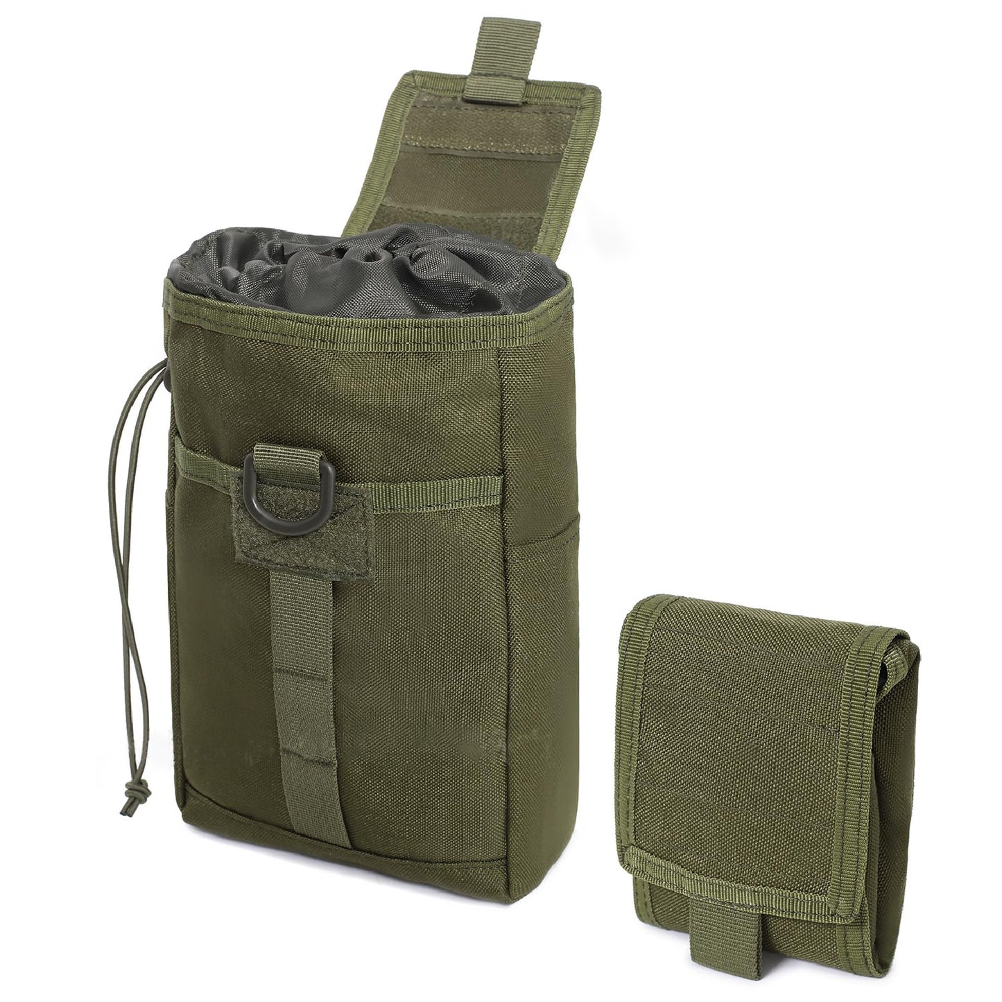 JEELAD Pouch Organizer Large Recycling Bag Molle Dump Pouch Tactical Tool Bag for Outdoor Hiking Camping (B - Green)