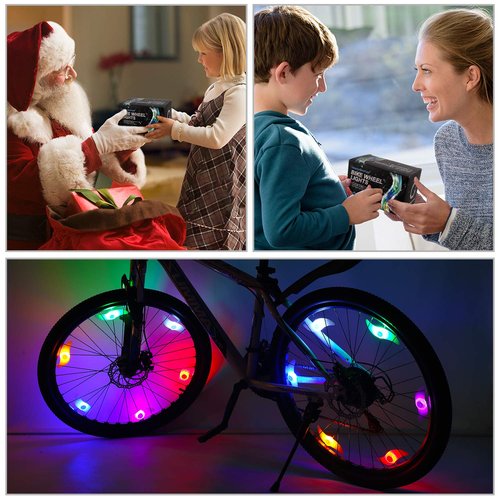 Bike Wheel Spoke Lights 6-Pack with Batteries Included, Kid Bicycle Accessories for Boys Girls with 3 Lighting Modes, Easy to Install Spoke Decorations