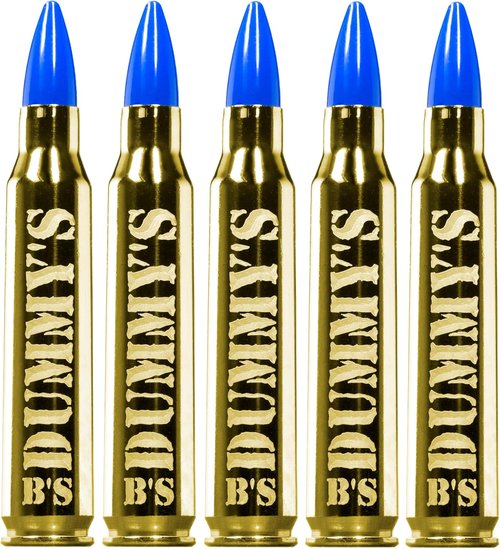 B's Dry Fire Snap Caps - A.K.A. B's Dummy's - Dummy .223/5.56 Training Caps (5 Pack) (Blue Brass)