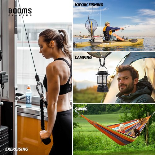 Booms Fishing Locking Carabiner Clip: 3.1" Heavy Duty Black Carabiner Clip 12kN/2697lbs 2PCS CC11 Large Aluminum Carbiner for Camping Hiking Gym Hammock Key Backpack Dog Leash Carbineers Keychain Hook