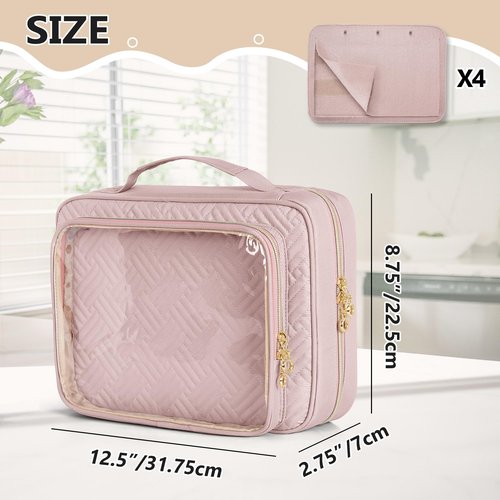 LUXJA Pin Display Bag with Detachable Pages (Fit for Pins, Brooches and Patches), Pin Bag Pin Book with Accessory Pockets, Pale Rose
