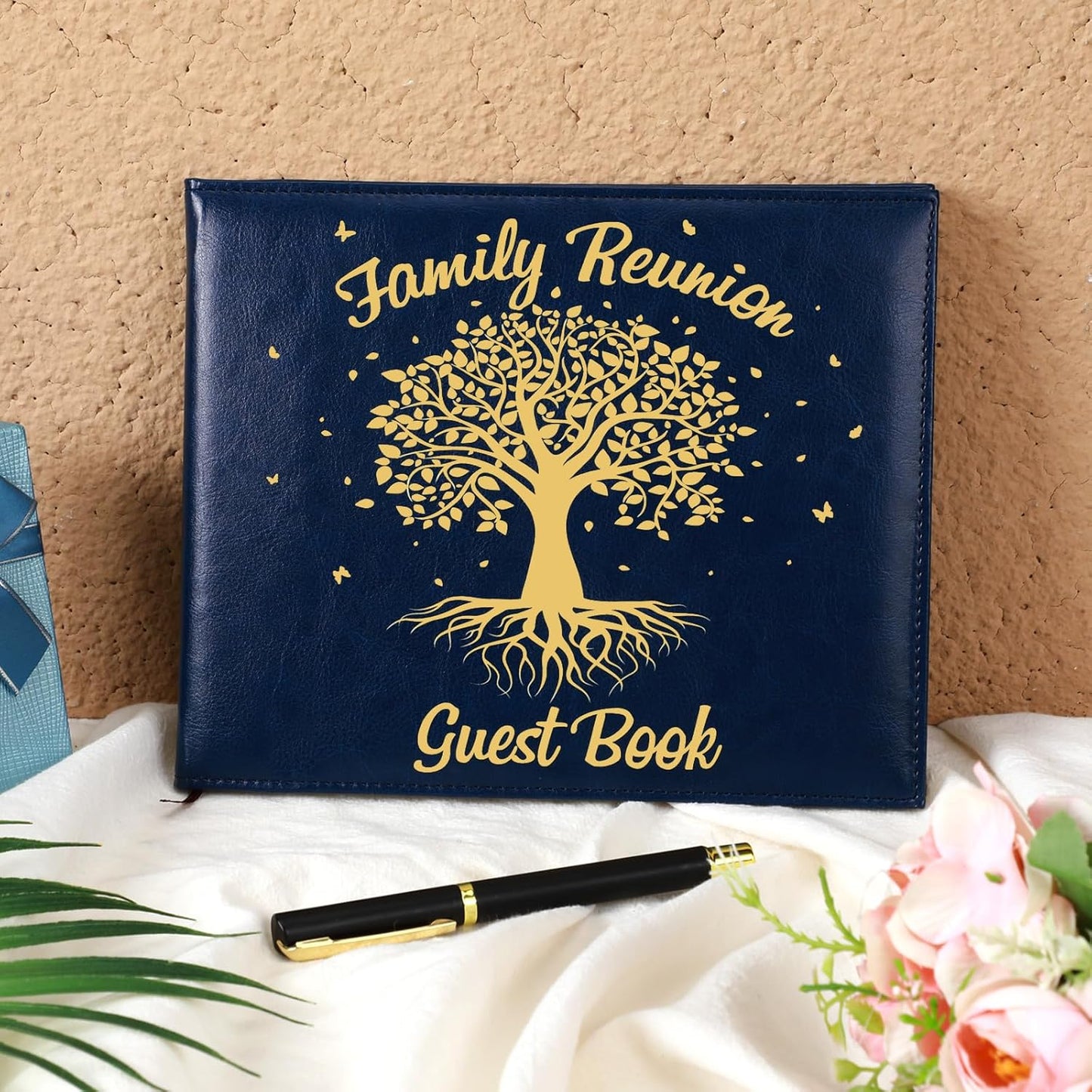 Patelai Family Reunion Party Favors Decorations Family Reunion Guest Book Sign in Good Tree Guest Book Gathering Decorations with Pen, 112 Pages(Trendy)