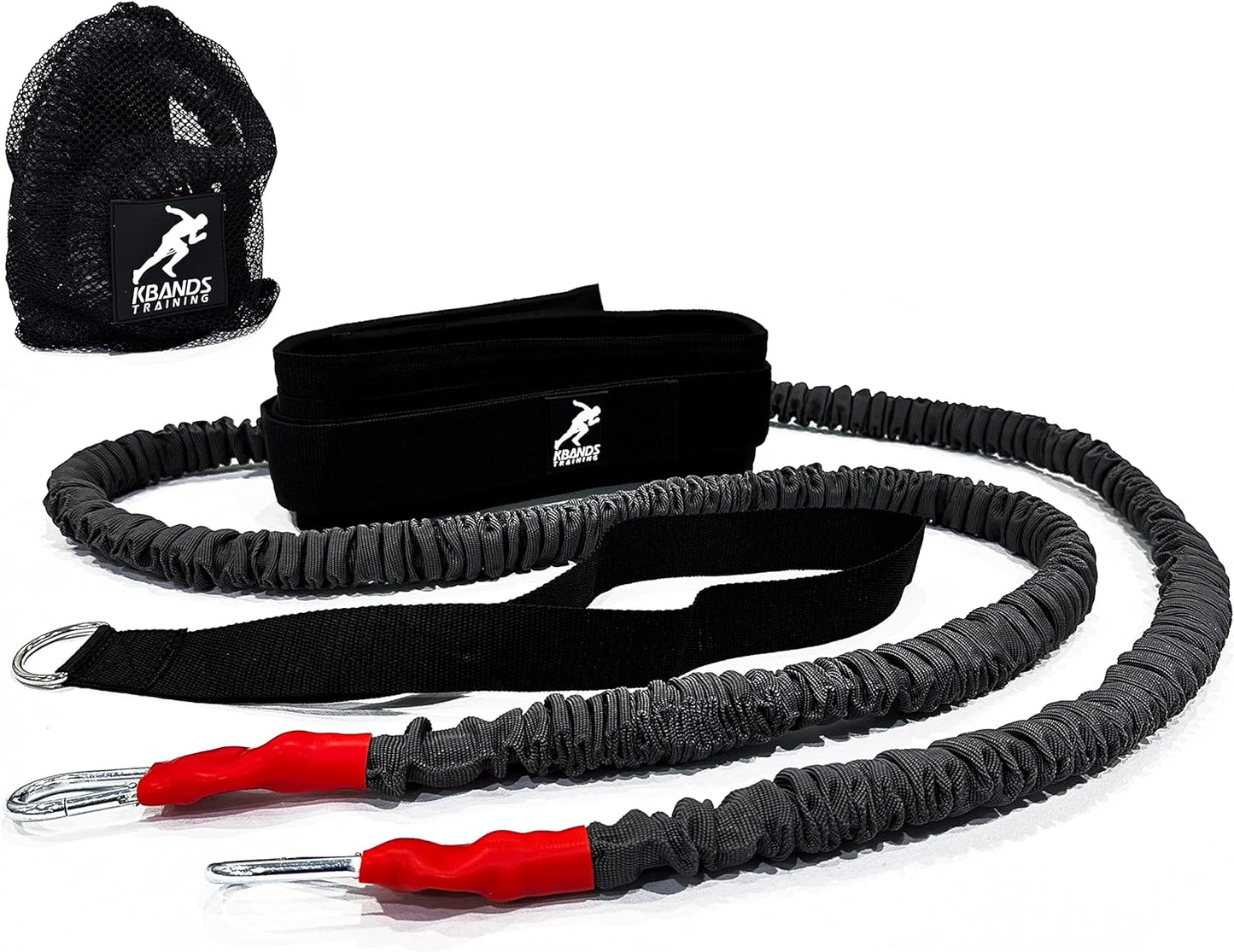 Speed Reactive Stretch Cord with Adjustable Belt & Anchor Strap - Dual Resistance for Overspeed Training