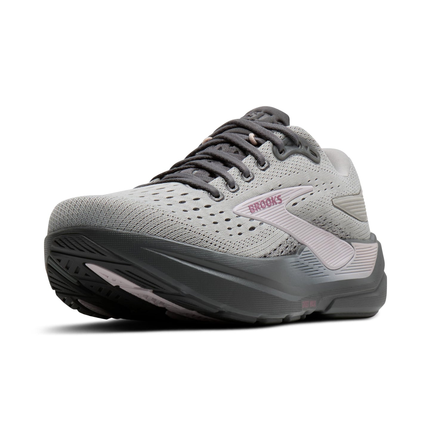 Brooks Women’s Ghost Max 3 Neutral Running & Walking Shoe - Harbor Mist/Poppy Seed/Pink - 8 Medium