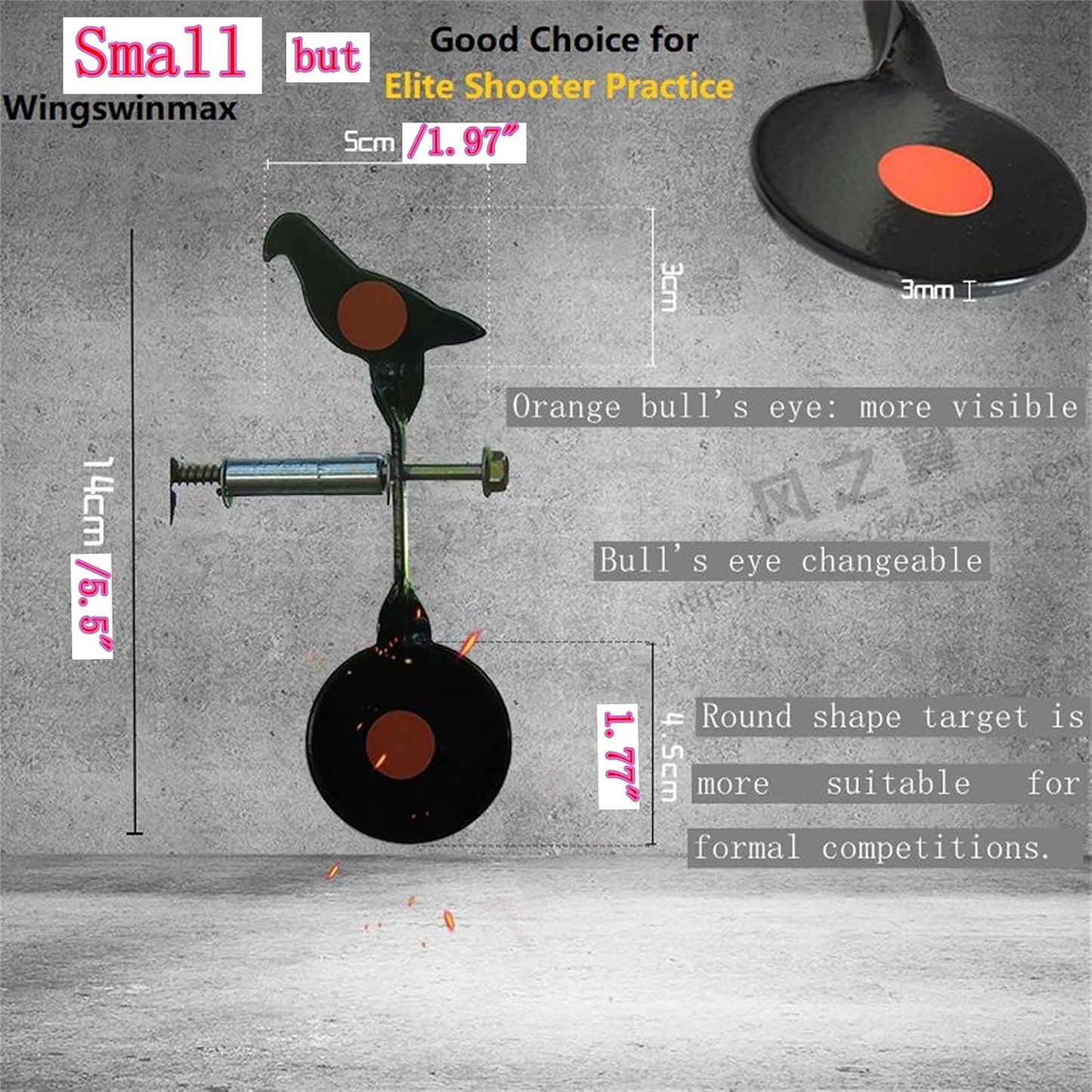 Small/Big Spinner Air Gun Target - Screwed-Type Steel Plinking for Bird Bear BB Gun and Slingshot