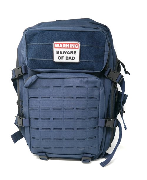 Warning Beware of Dad PVC Hook and Loop Patch | Funny Tactical Patch for Diaper Bags and Daddy Gear