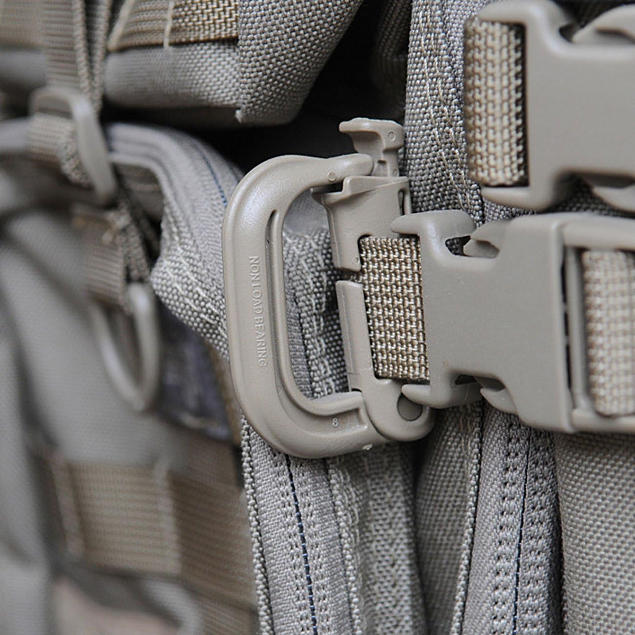 Tactical Gear Buckle Set - 4PCS ABS Plastic Molle D-Ring Snap Clips for Keychains