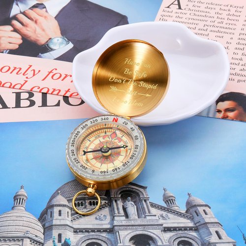 Off to College Gift for Boys Sons, Dont Do Stupid Shit Compass Gift for Men, Hiking Compass for Son, to My Son Gift from Mom Christmas Stocking Stuffers