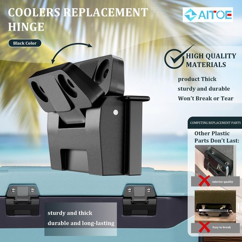 ZAITOE 2 Pack - Cooler Hinge Replacement Compatible with Ig-loo BMX Cooler Hinge,Fits for 25, 52, 72 Qt BMX Coolers (Latch Hinge Kit Includes 4 Screws)