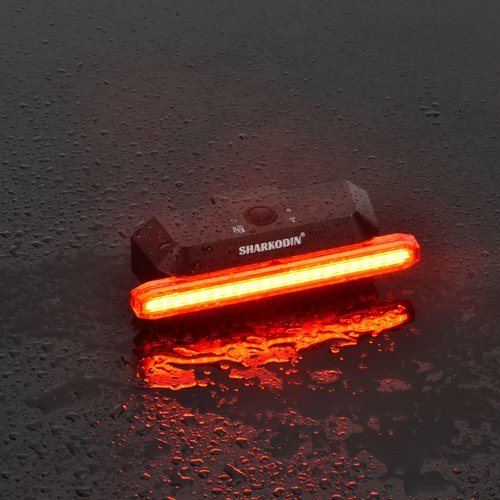 SHARKODIN Smart Bike Rear Light 60 Lumens Tail Light 230 Degree Visibility, 1000m Viewable Range, USB Rechargeable Smart Bike Break and Motion Sensing Light, for Road Gravel MTB and Urban Cyclists
