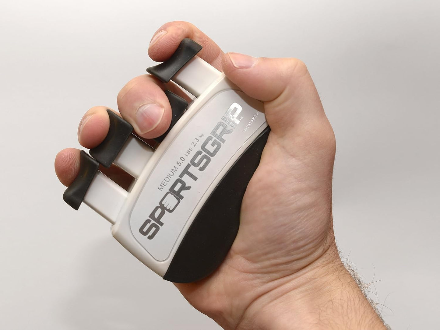 Hand and Finger Exerciser (Medium - 5lbs / 2.3kg) – Best Ergonomic Finger Strengthener to Improve Grip for All Sport Athletes