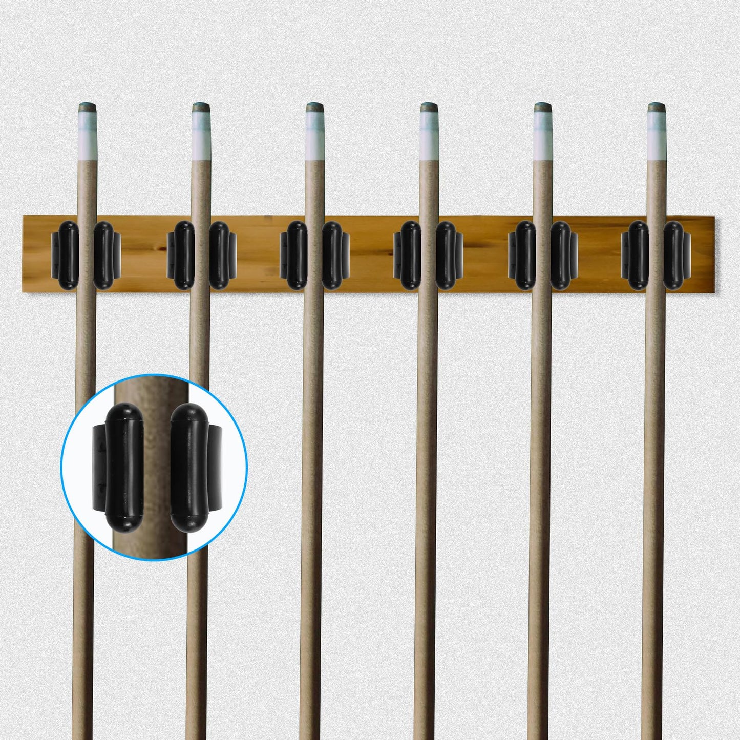 40 PCS Fishing Rod Clips, Wall Mounted Fishing Rod Holders, Billiards Snooker Cue Locating Clip Holder, for Fishing-Rods Billiards Cues Storage Rack