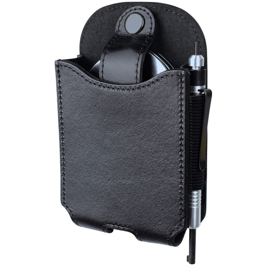 Handcuff Holder,Cuff Holder for Duty Belt, Black Leather Handcuff Pouch Fits for Chain& Hinged Cuff