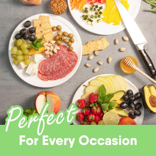 Nookware Round Cutting Board Plates, 10 Inch with Juice Grooves. Durable BPA-Free & Dishwasher Safe, Ideal for RVs, Camping, Small Spaces, Fruit Slicing, & Snack Serving (4, White, 10 Inches)