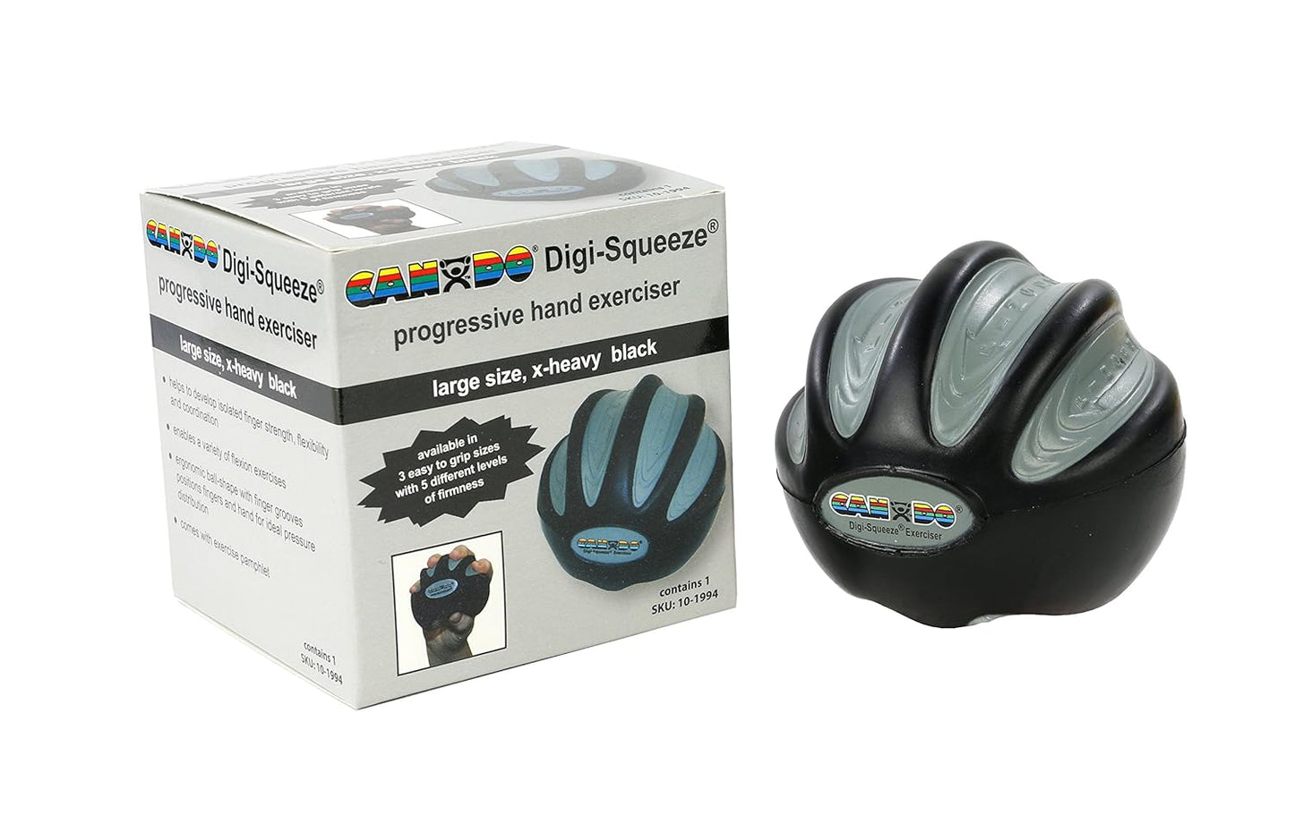 FEI 10-1982 Eif CanDo Digi-Squeeze Hand Exerciser, Green, Medium