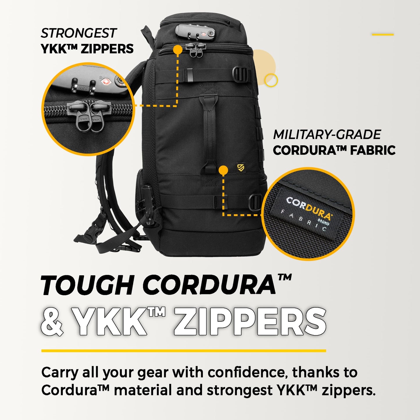 TradeSmart Range Backpack for Handguns, Ammo & Shooting Gear with 3 Lockable Compartments, Ear & Eye Protection Kit Optional