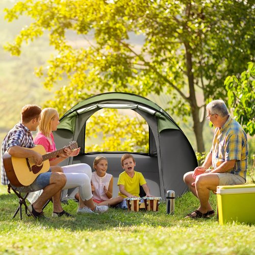 RUSHANPEACE Instant Tent for Camping, Pop Up Tent, Water Resistant Dome Tent, Easy Setup for Camping Hiking and Outdoor, Portable Tent with Carry Bag, Family Tent for 3 Seasons (Black+Green), Large