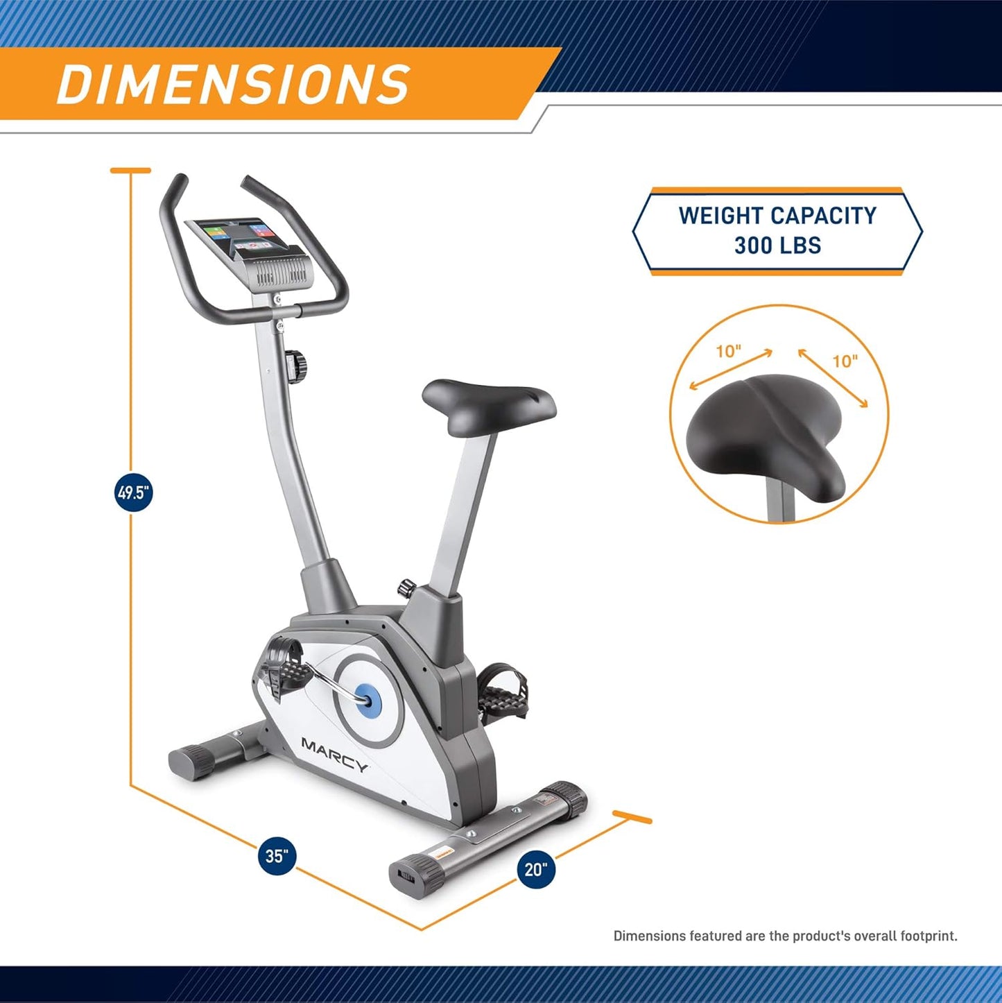 Marcy Stationary Exercise Indoor Bicycle with 8 Magnetic Resistance Levels