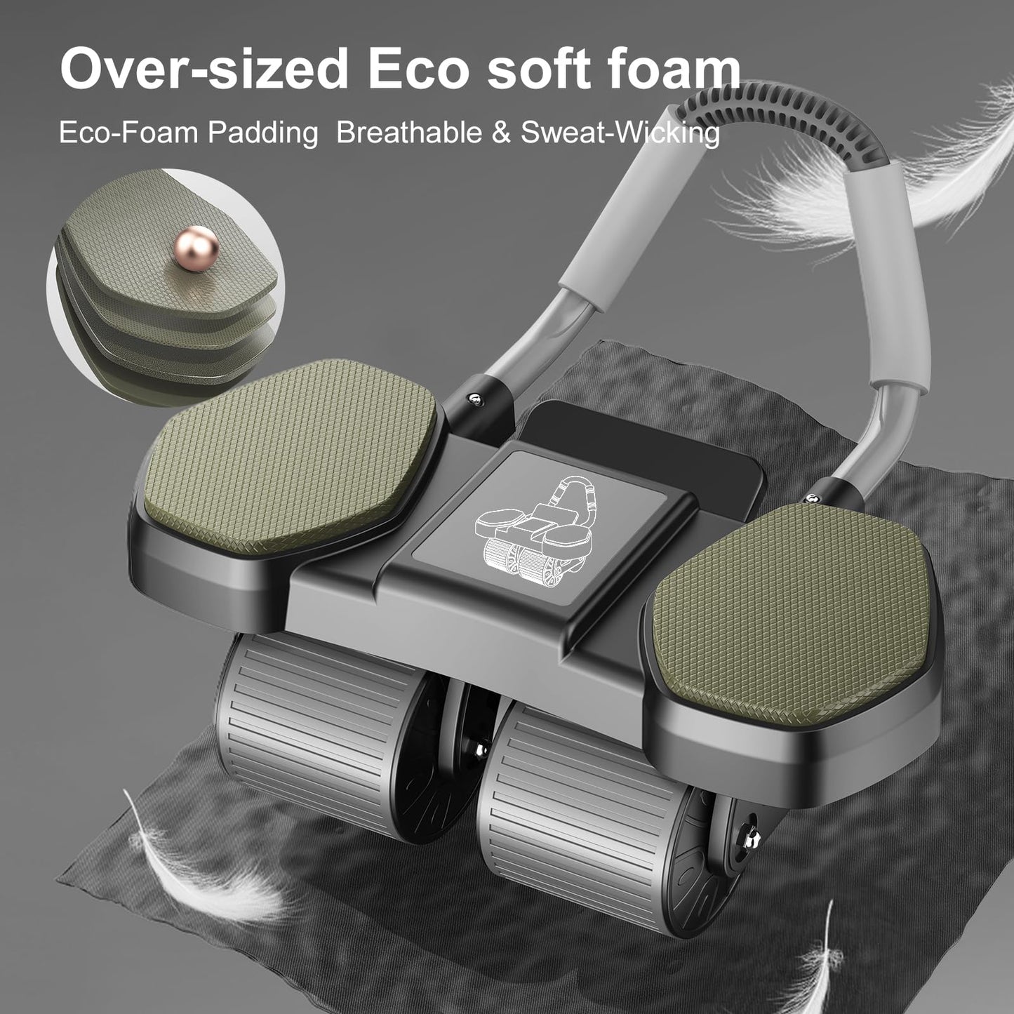 Auto-Rebound Ab Roller With Multifunctional Fitness Board,Core Strength Training, Push-Up Plank Stand, Ab Workout Equipment