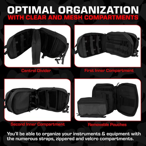 MediTac Deluxe Special Ops Tactical Field Medical Stomp Pack - Largest Backpack for all Gear & Equipment - Black