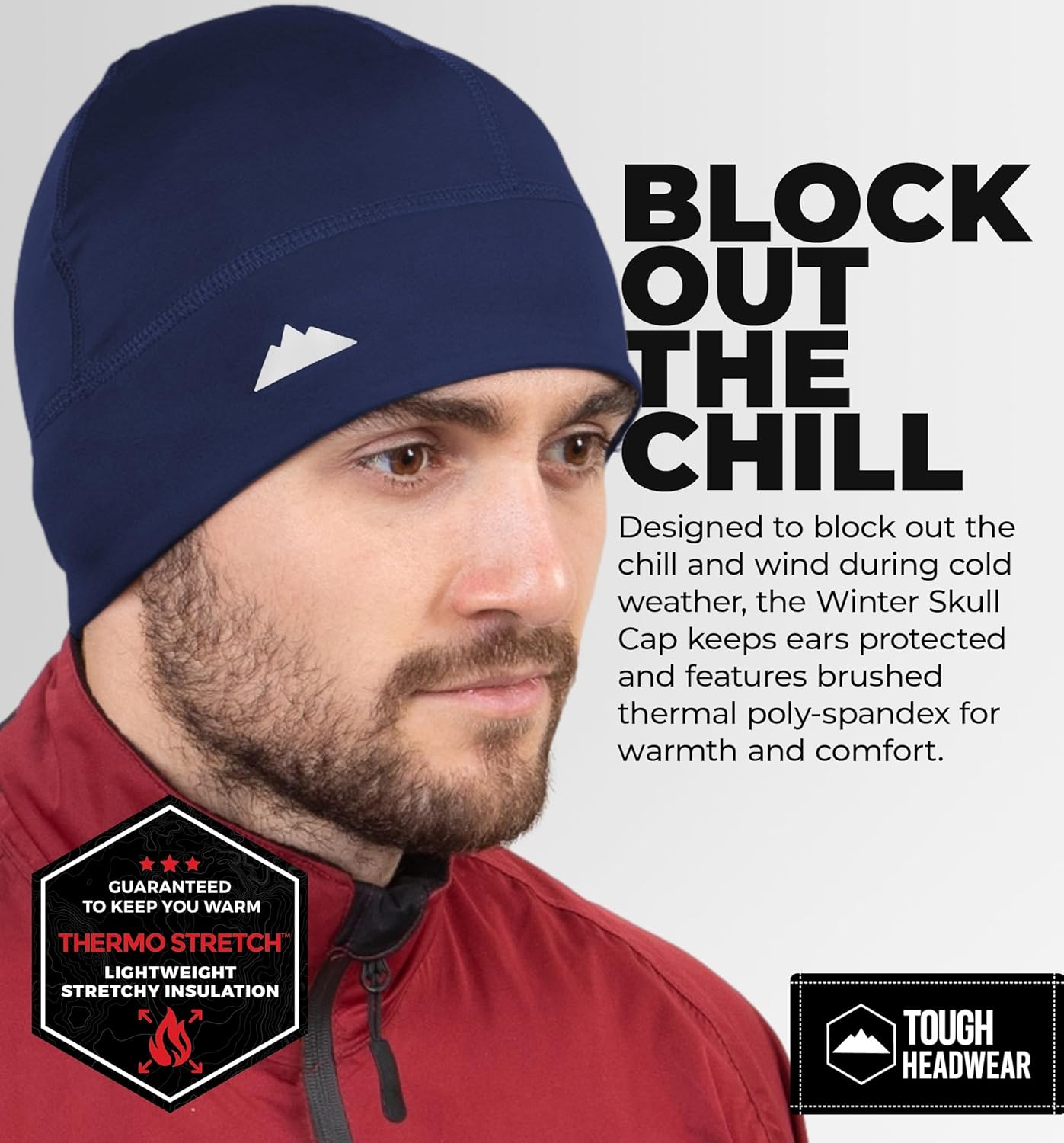 Tough Headwear Skull Cap for Men - Beanie Hats - Skully Beanie Cap - Cooling Skull Caps for Men Locs Sweat Dreads Running