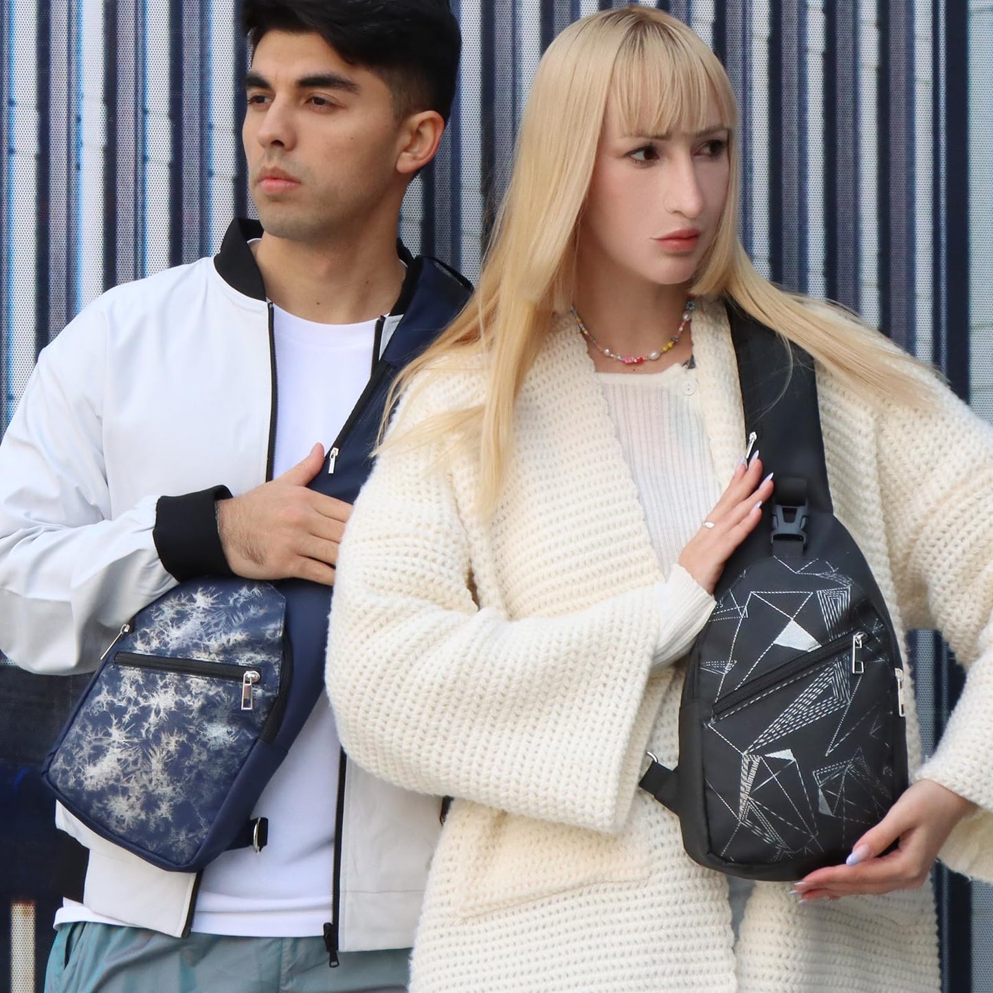 Geestock Sling Bag Backpack for Men & Women, Crossbody Backpack Shoulder Bag Waterproof Chest Bag for Daypack Travel Hiking (Black)