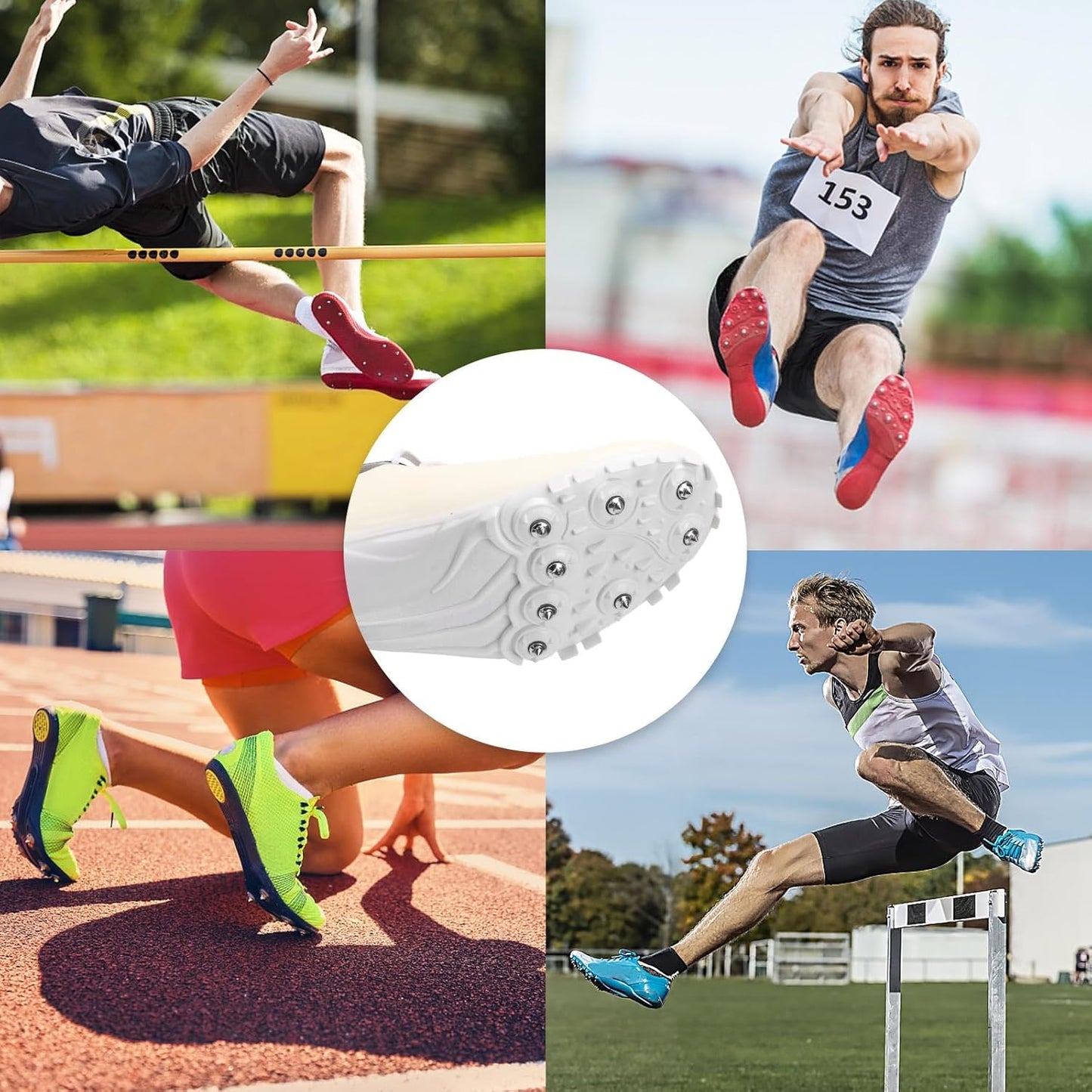 AUGSUN 120pcs Stainless Steel Track and Cross Country Spikes with Spike Wrench, Replacement Spikes for Sprint Sports Short Running Shoes