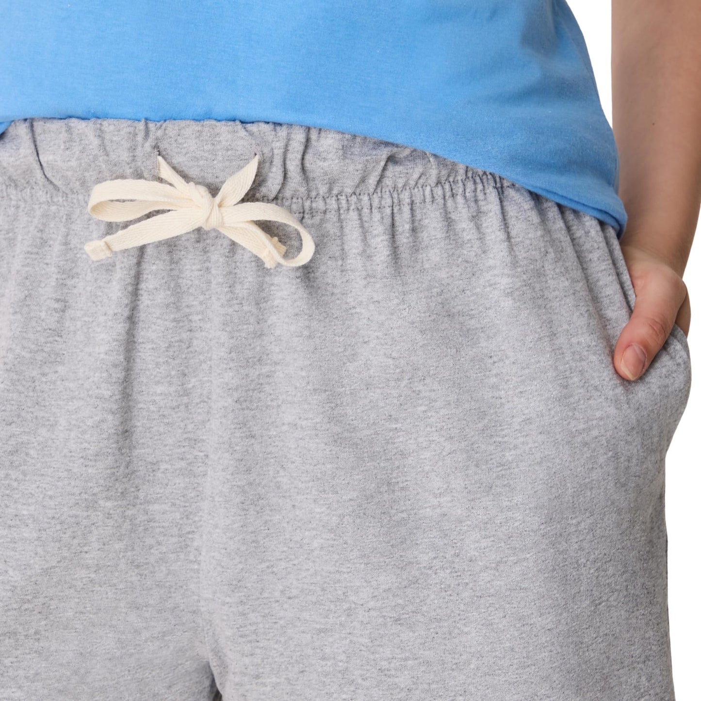 Essential Drawstring Shorts, Cotton Shorts for Women, Adjustable Shorts Light Steel
