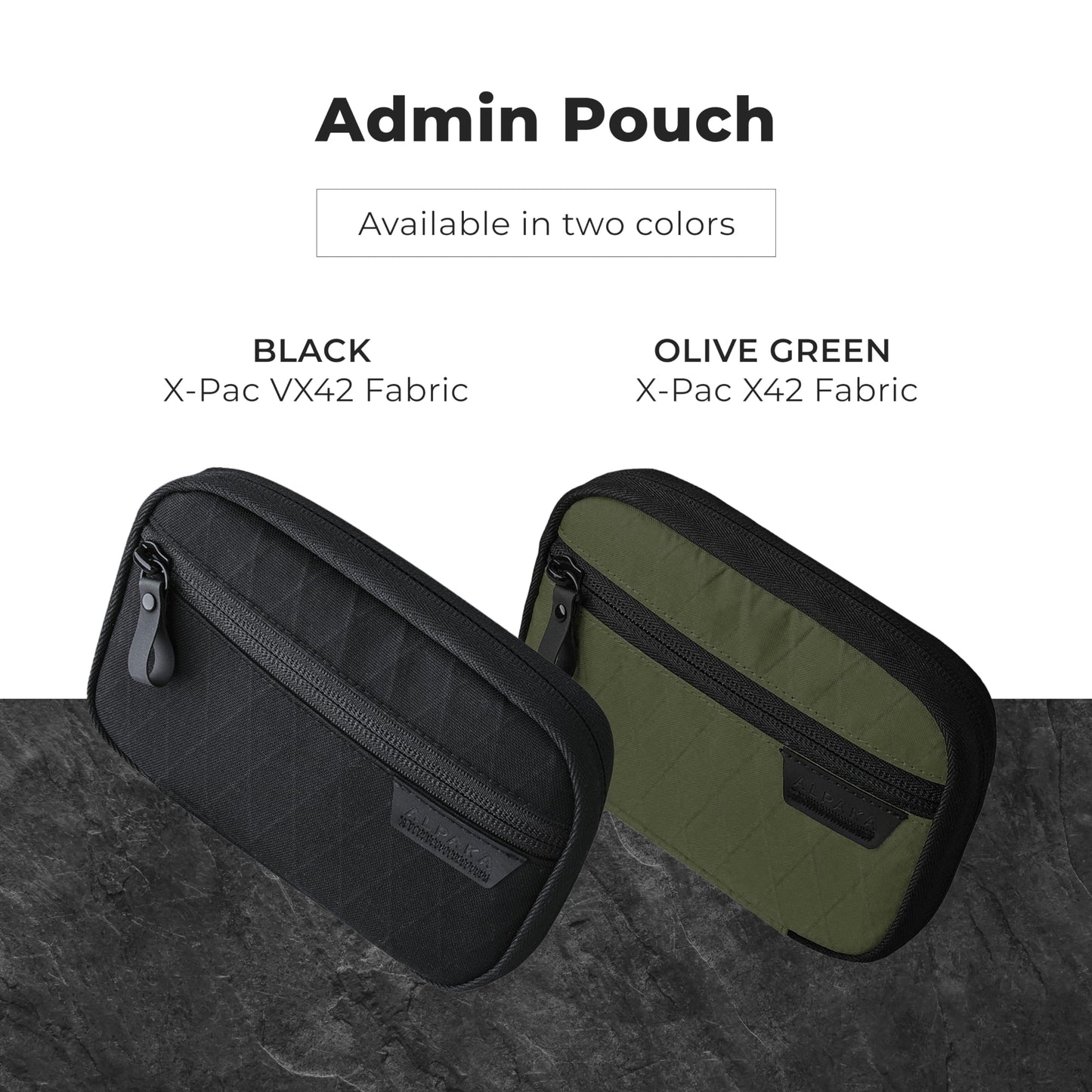 ALPAKA HUB Pouch - Soft-Shell Small Pouch Storage for Electronic Accessories, Tools, Durable, Weatherproof, and UV Resistant X-Pac X42 Fabric - Olive Green