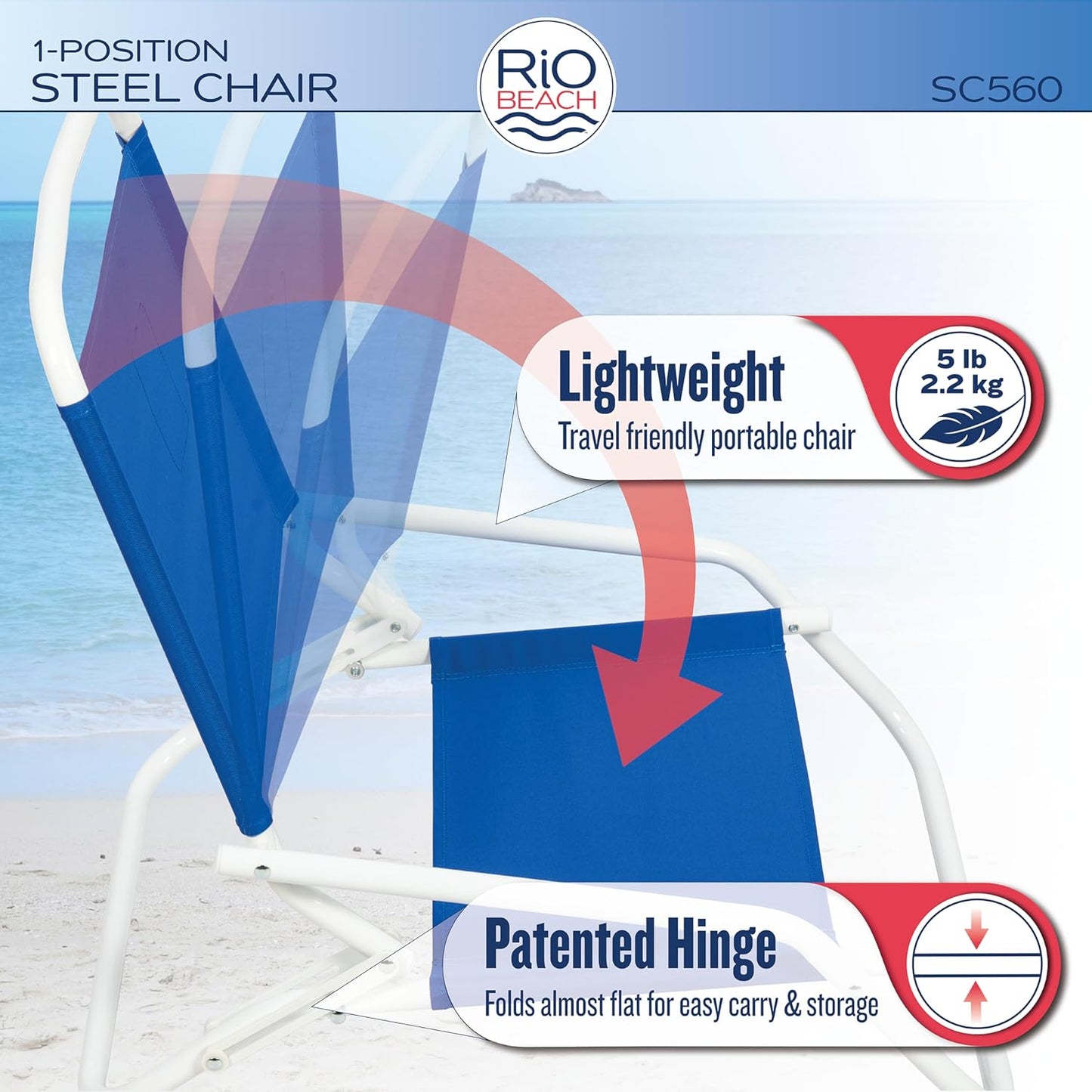 Rio Brands Wave Low Profile Beach Chair