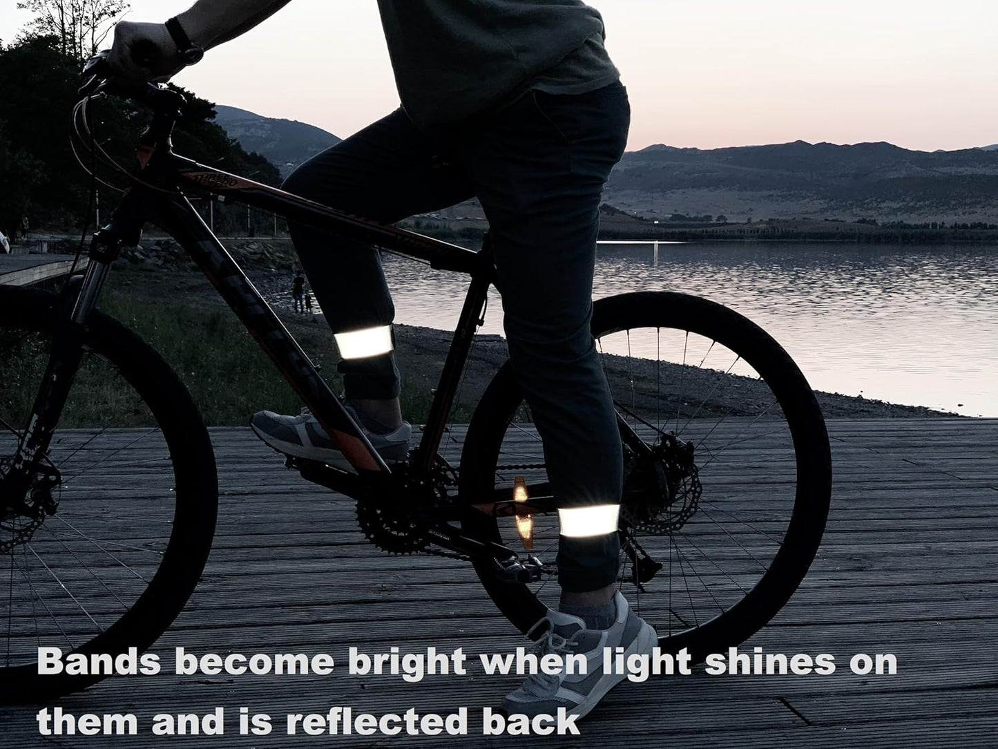 Reflective Ankle Bands - Impressive 1,000+ Foot Visibility with Very Large Reflective Area for Safety During Nighttime - Bright, Comfortable, Neoprene - Straps for Biking, Running and Walking