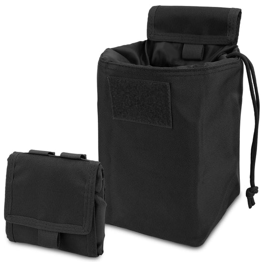 AIKATE Tactical Molle Dump Pouch, Roll-Up Drawstring Magazine Utility Pouch, Folding Dump Bag (Black)