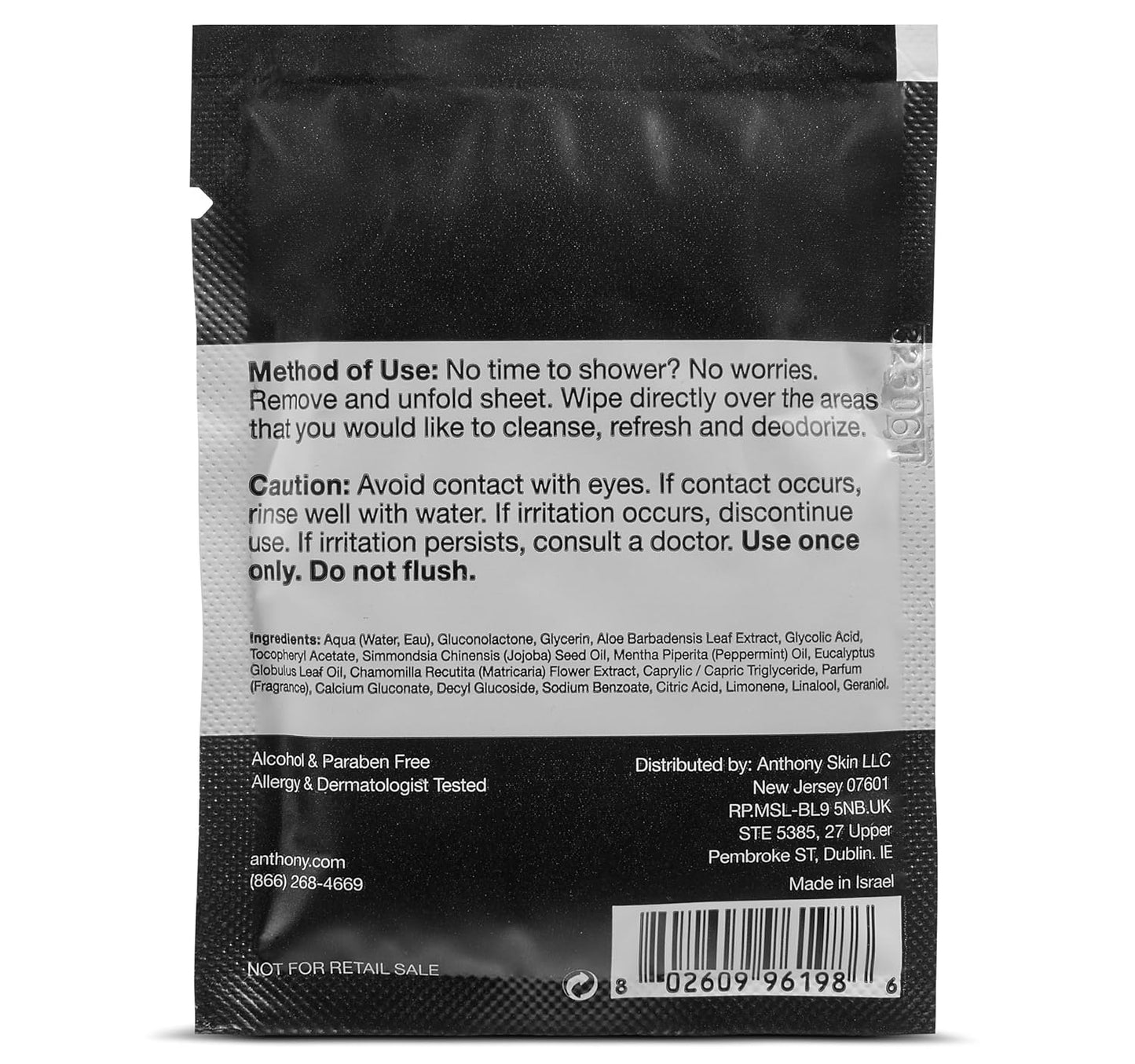 Anthony Body Wipes for Adults Bathing, Post Workout, & A Must Have Camping Personal Care Product – Travel Shower Wipes No Rinse Body Wash – Disposable Wash Cloth Towelettes 12 9”x12.5”