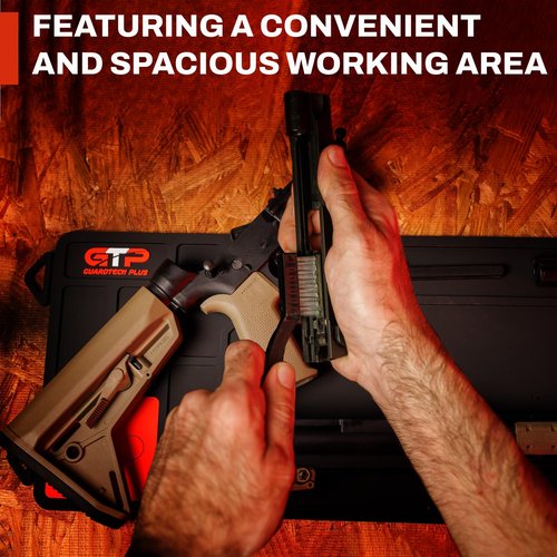 GuardTech Plus Gun Cleaning Mat 36 x 10 Inch – Non-Slip Workbench Mat for Firearms, Rifle and Pistol Cleaning Pad, Durable Magnetic Gunsmith Pad for Gun Maintenance and Repair