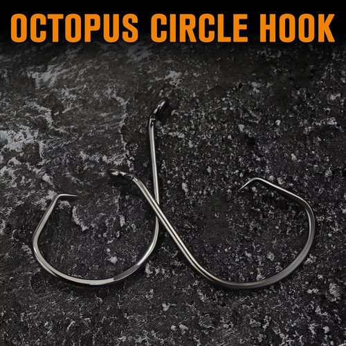 Dovesun Circle Hooks for Catfish 2X Strong 60PCS Catfish Hooks Octopus Circle Hooks Saltwater and Freshwater Black 6/0