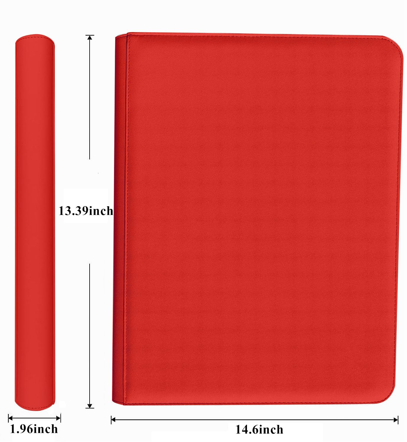 60 Pockets Graded Card Binder, Toploading PSA Slab Holder Album, PU Leather Graded Card Storage Binder, Premium 6 Pocket PSA Card Binder Album with Sleeves (Red)
