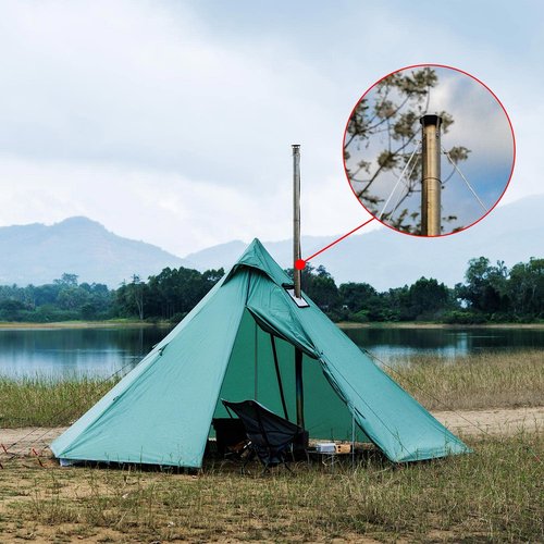 TrekRevive Titanium/Stainless Steel Rollable Chimney Pipe, Lightweight and Portable, DIY Folding Chimney for Hot Tent Stove, Titanium Tent Stove, Hot Tent Camping(Titanium, 2.5m/8.2ft)