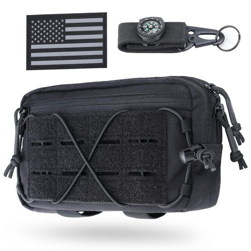 WYNEX Tactical Admin Pouch Molle, Utility EDC Bag, Dual-Purpose Organizer Dangler Drop Pouch (Black)