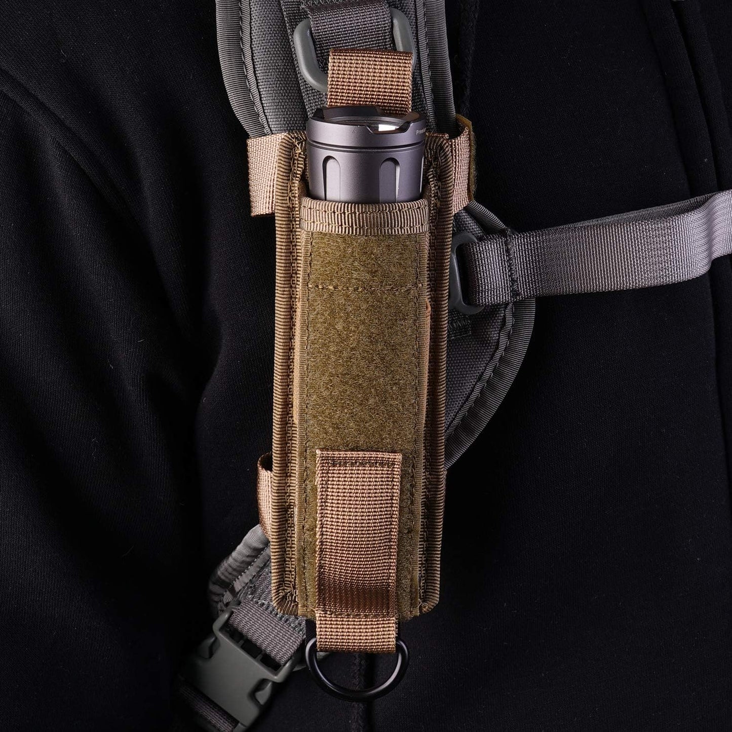VIPERADE Tactical Flashlight Holster, Molle Flashlight Holder for Belt, Flashlight Pouch, Open Top Flashlight Holder for Vertical & Horizontal Carrying