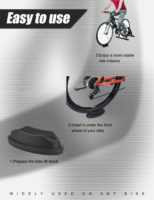 Bike Trainer Front Wheel Block,Anti-Slip Riser Stand for Indoor Cycling,1.8'' Wide Tire Compatibility, Non-Slip Base