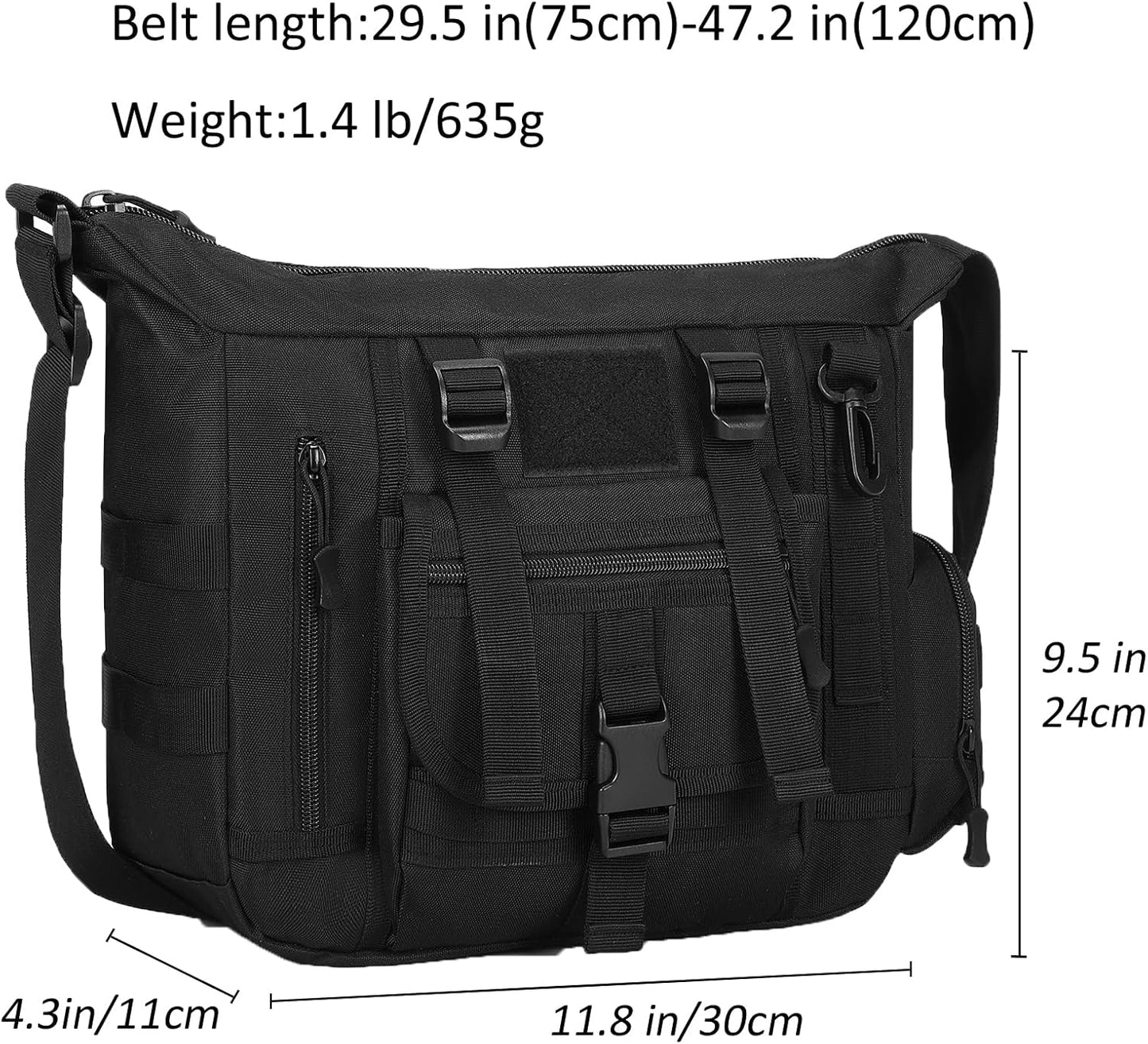 ArcEnCiel Tactical Messenger Bag Men MOLLE Sling Shoulder Pack with Patch