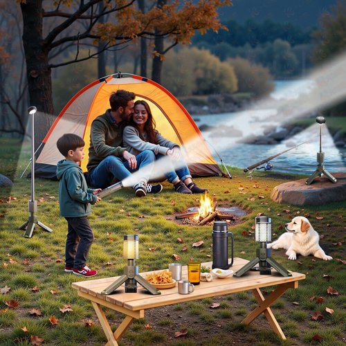 Riickee Camping Lantern Rechargeable, Telescoping-Camping-Lights, 10500mAh Capacity Battery Powered,Outdoor-Lantern for Hiking/Adventure/Power Outages, IPX7 Water Resistant(Dark Grey)
