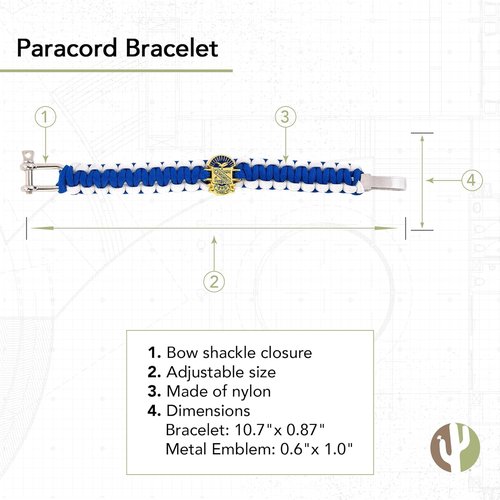 Desert Cactus Phi Beta Sigma Fraternity Gold Crest Paracord Bracelet - Adjustable Size