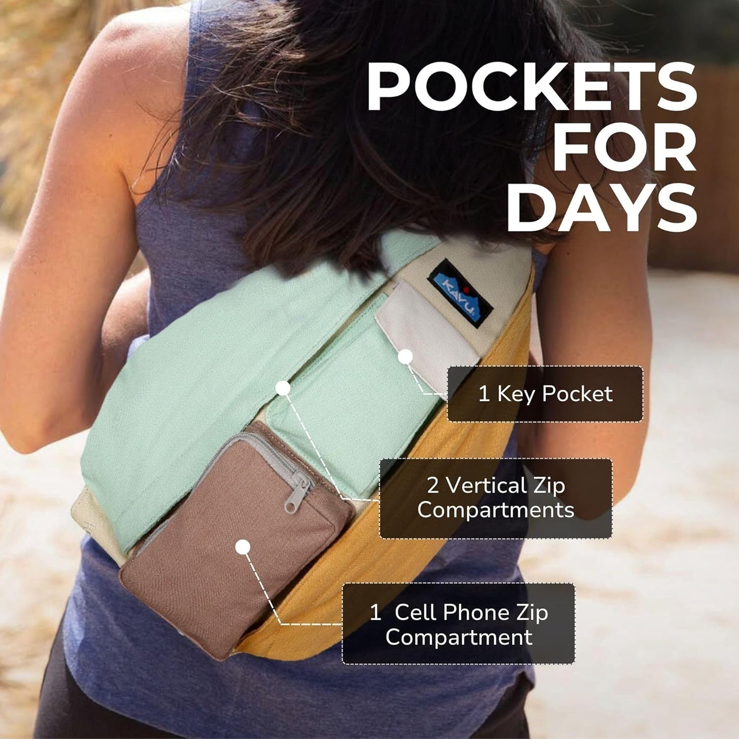 KAVU Rope Bag - Sling Pack for Hiking, Camping, and Commuting