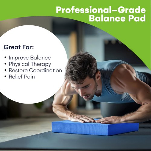 Steady Doggie | Blue Foam Balance Pad - Balance Board for Physical Therapy - Durable Large Textured Cushion Pad for Exercise, Workout, Balancing, Stability Workout, Knee and Ankle Exercise